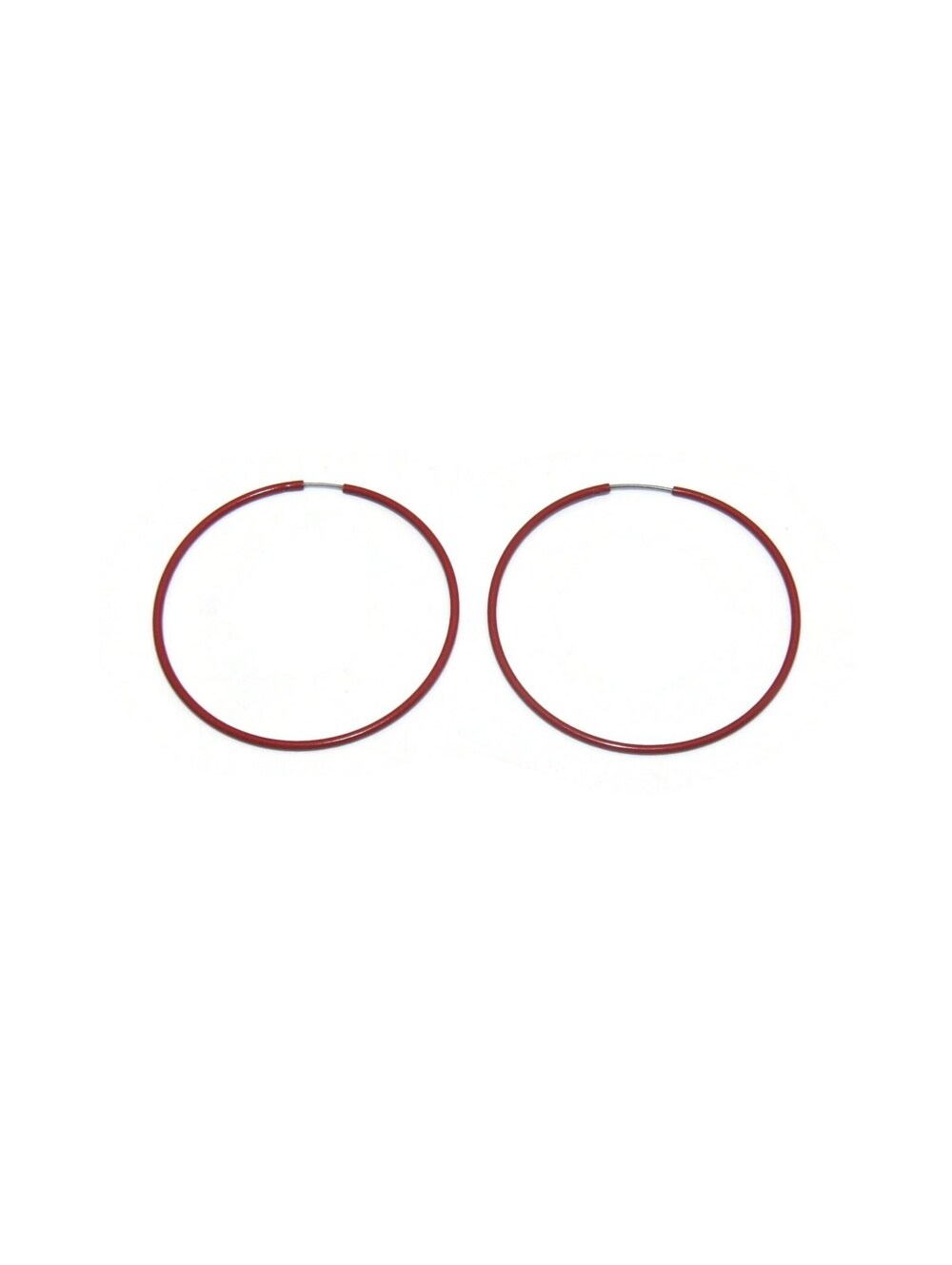Vintage Red Plastic Hoop Earrings with Wire Backs for Pierced Ears.